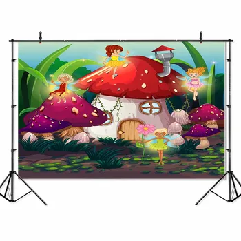 

SeekPro Vinyl fairy cartoon childrenBirthday Banner photo Backgrounds Printed Professional Indoor Photographic studio Backdrops