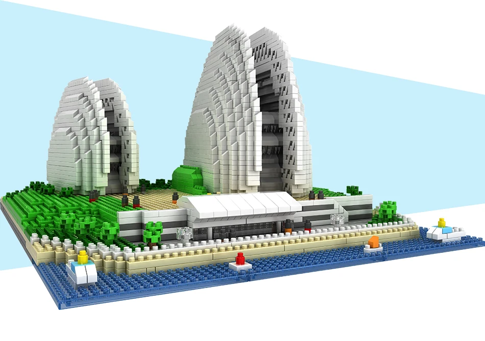 Городская архитектура 3962 шт. алмазные мини-блоки китайский Zhuhai Opera House модель строительные блоки кирпичи развивающие игрушки для детей