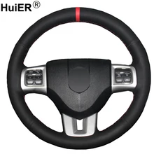 Hand Sewing Car Steering Wheel Cover Funda Volante Braid on the Steering wheel For Dodge Grand Caravan Journey Avenger Durango
