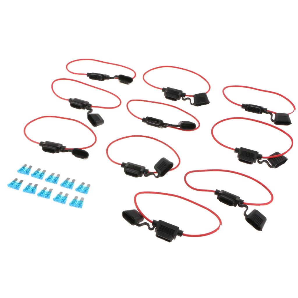 10x 15Amp Fuse Mini Adapter tap Dual Circuit Adapter Holder For Car Auto Truck