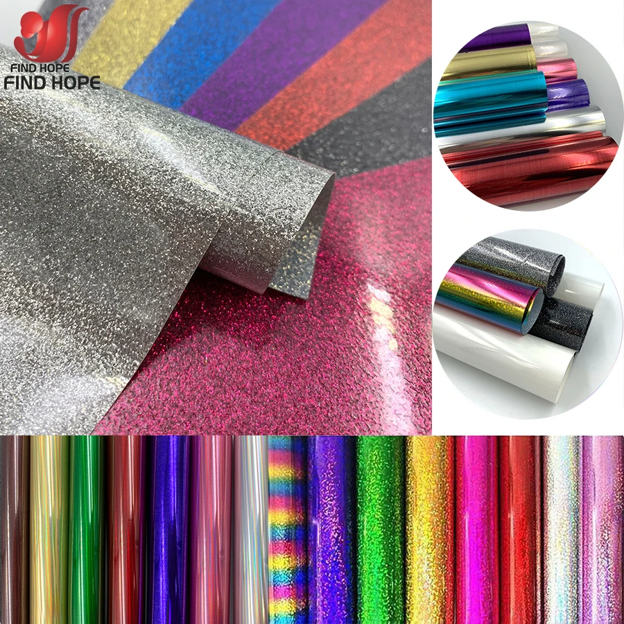 20cm*25CM Bundle Glitter Rainbow Heat Transfer Vinyl Iron-on Heat Press HTV Iron Print T-shirt Textiles Craft Cutter Film Sheet