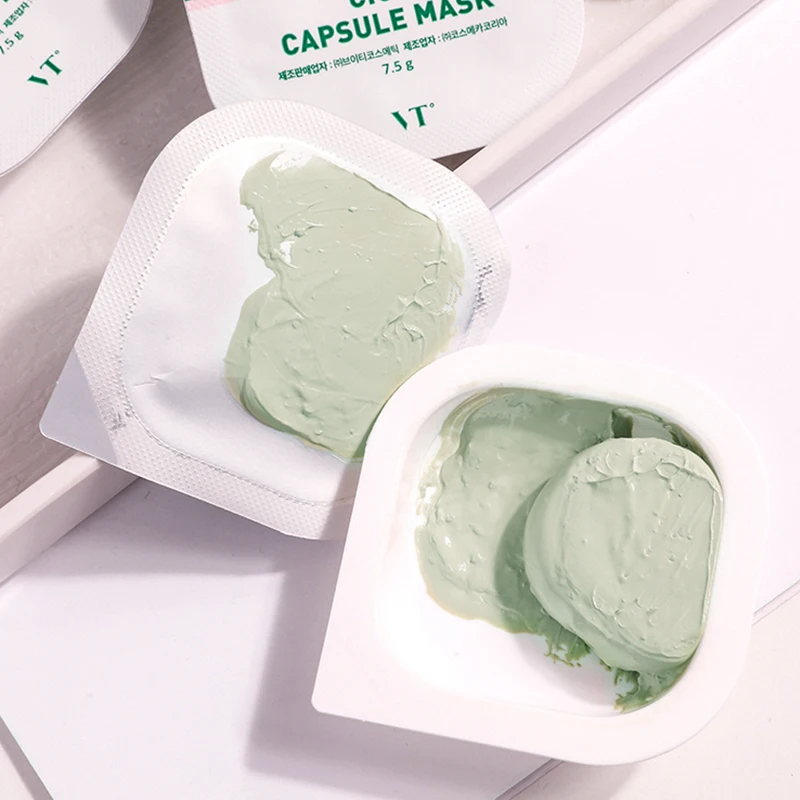Корейский уход за кожей CICA травяная глиняная маска для лица с зеленым чаем увлажняющая маска для лица упаковка 5 шт. для кожи от акне