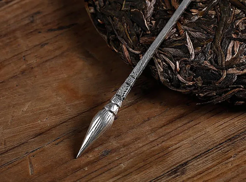 Серебряные бокалы для вина игла для чая Pry Pu'er чай режущие иглы китайский кунг-фу чайный сервиз аксессуары чайная посуда Инструмент Конус креативный подарок ремесла