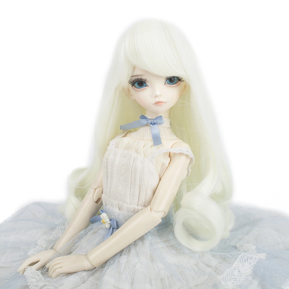 Термостойкие искусственные волосы для кукол, аксессуары, красивый светильник, блонд, Длинные свободные волнистые волосы, 1/3, 1/4, 1/6, BJD, кукольные парики
