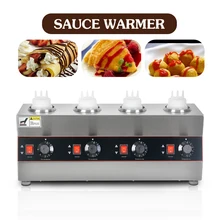 

Sauce Warming Machine 4 Bottoles Electric Sauce Warmer Commercial Jam Heating Equipment for Chocolate, Ketchup, Salad Dressing