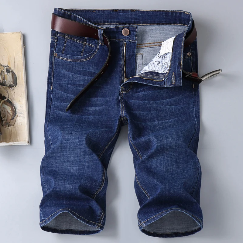 

Main Push Cowboy Pants Light Blue Dark Blue Large Size Summer Students Denim Shorts male Plus Size Five Points Harem Trousers
