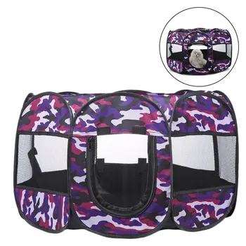 

Portable Outdoor Pet Tent Foldable Pet Octagonal Tent Pet Supplies (Purple)