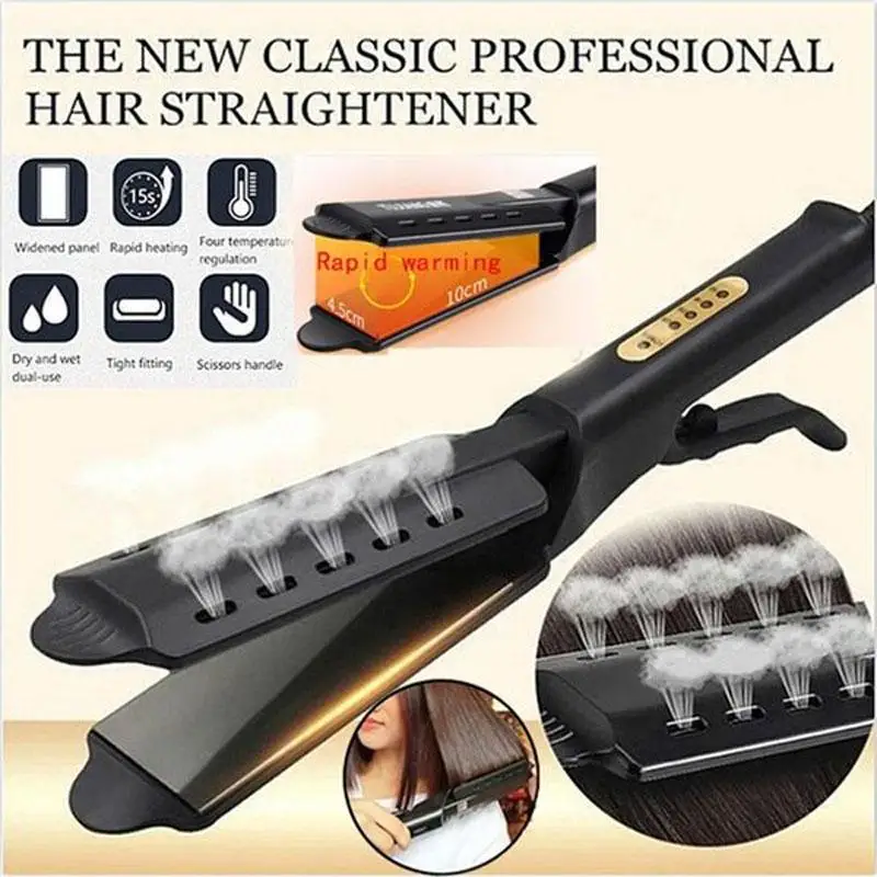Hair Straightener Four-gear Temperature Adjustment Ceramic Tourmaline Ionic Flat Iron for Women Widen Panel | Красота и здоровье