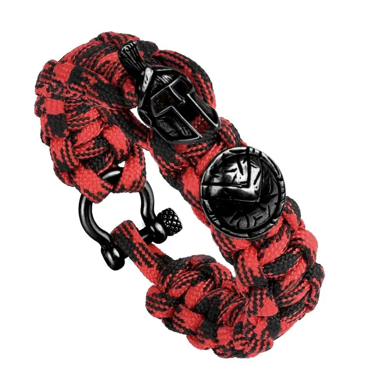 Модный браслет Sparta Warrior для выживания на открытом воздухе, роскошный браслет для кемпинга ручной работы, мужские браслеты для женщин, винтажный браслет Pulseira Masculina - Окраска металла: Q-243