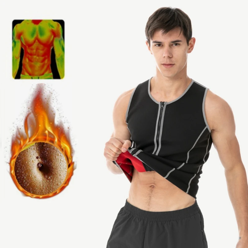 

Heat Sweat Workout Fitness Waist Trainer Men Slimming Body Shaper Vest Neoprene Thermo Slimming Sauna Suit Weight Loss Shapewear