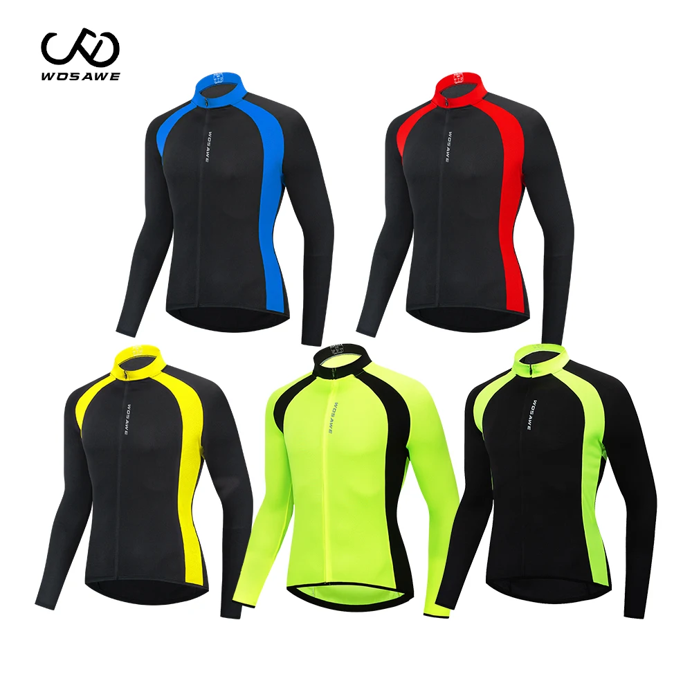 

WOSAWE Mes's Cycling Jacket Breathable Mtb Road Bike Clothing Maillot Ciclismo Sweatshirt Sports Racing Tops Riding Jersey