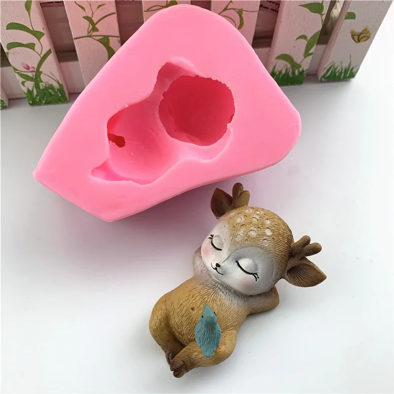 3D мультфильм лося олень форма силиконовая для шоколада помадка торт десерт мыла