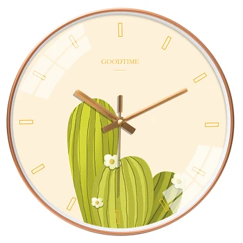 

Modern Simple Clock Plants Hipster Hanging Clock Home Living Room Mute Bedroom Wall Clock