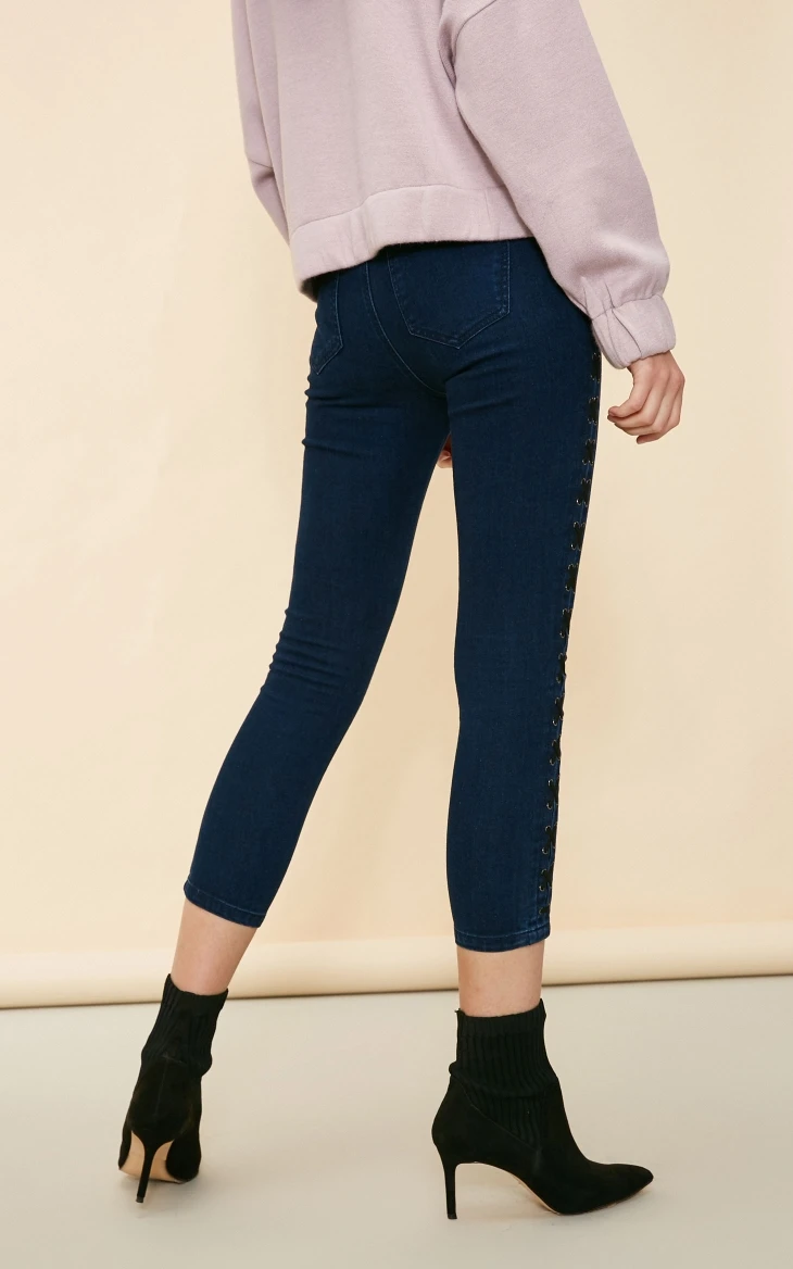 Vero Moda Новое поступление женские джинсы капри со средней талией на шнуровке | 31836I505