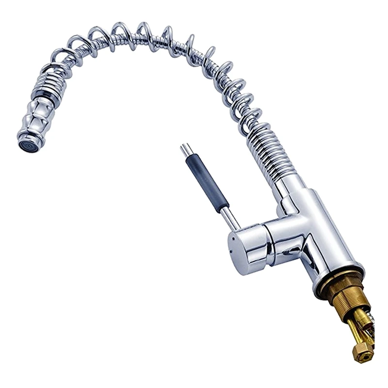 

360 degree Swivel Silver Brass Single Lever Faucet Kitchen Faucet One Hand Mixer Sink Kitchen