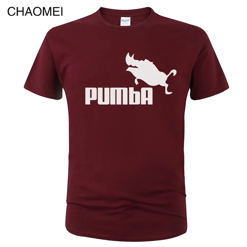 Хлопковая забавная футболка, милые футболки, Homme Pumba, футболка для мужчин и женщин, топы с короткими рукавами, крутая летняя модная футболка с принтом, C91