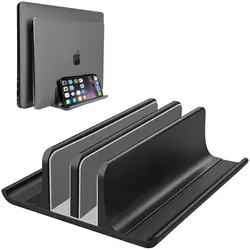 Support Vertical Double réglable pour ordinateur portable, 2 fentes de bureau en aluminium, nouveau design pour tous les MacBook/ipad 