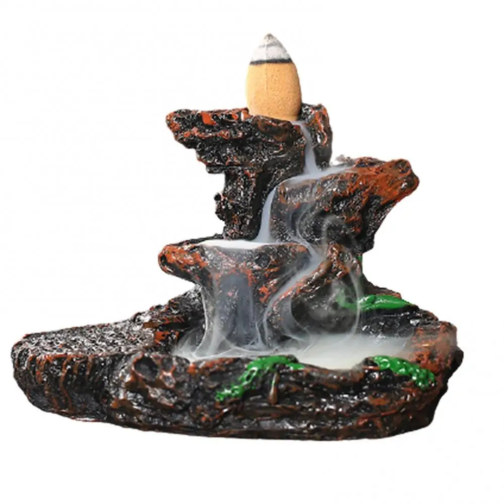 Resin Mountains Rivers Incense Waterfall Burners Holder Censer