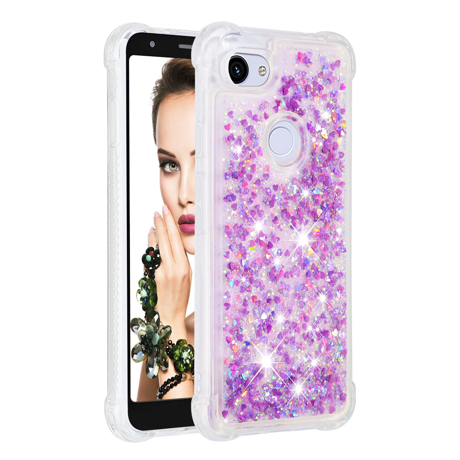 Quicksand TPU Coque For Google Pixel 3 3 XL Case Liquid Glittering Bling Silicone Shell For 4