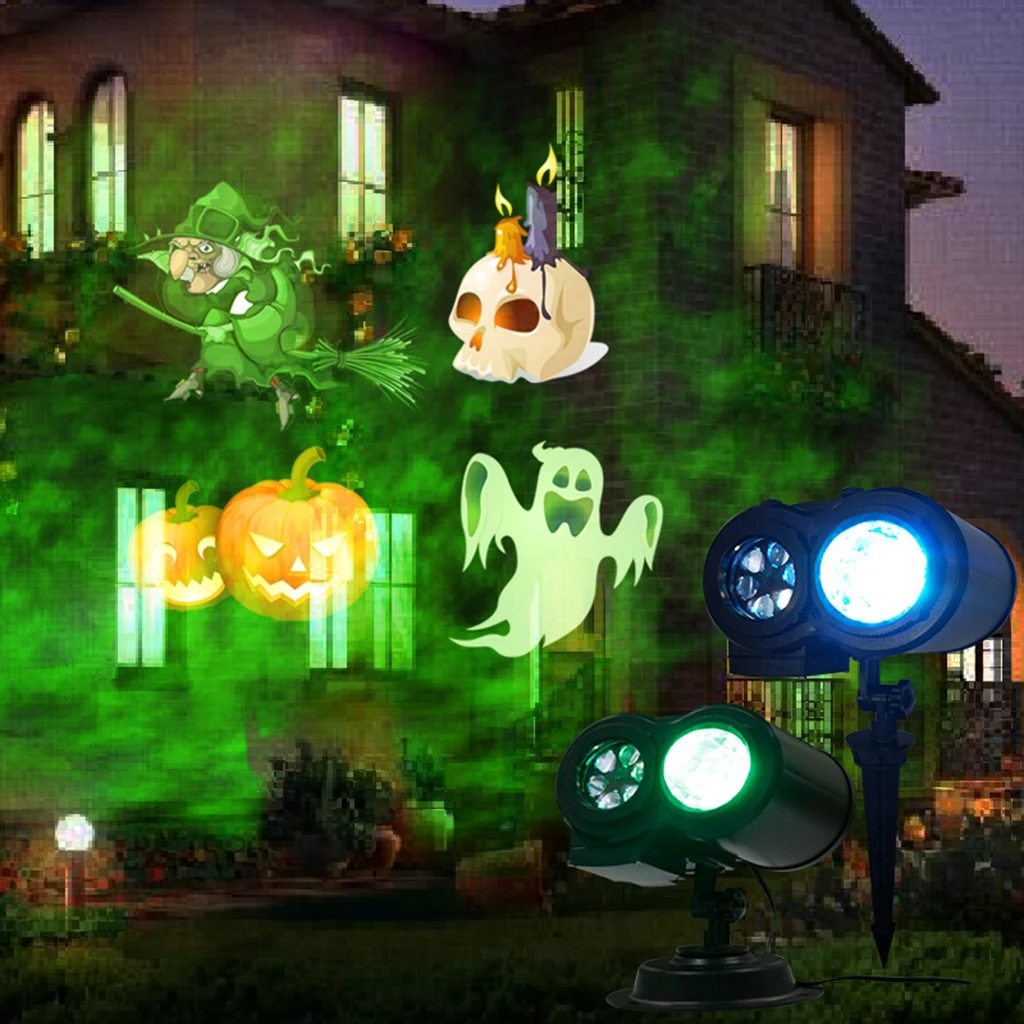 LED Christmas Projector Light with 12 Slides Patterns, Waterproof Outdoor Indoor Holiday for Halloween Xmas Birthday Decoration