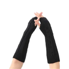 Unisex Men Ladies Fingerless Gloves Winter Warm Soft Knitted Mittens ST013