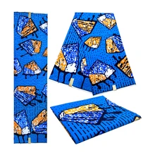 Модная африканская восковая ткань, настоящий воск с принтом, хлопок, ткань ганский дизайн, 6 ярдов/партия, лучшее качество для женщин