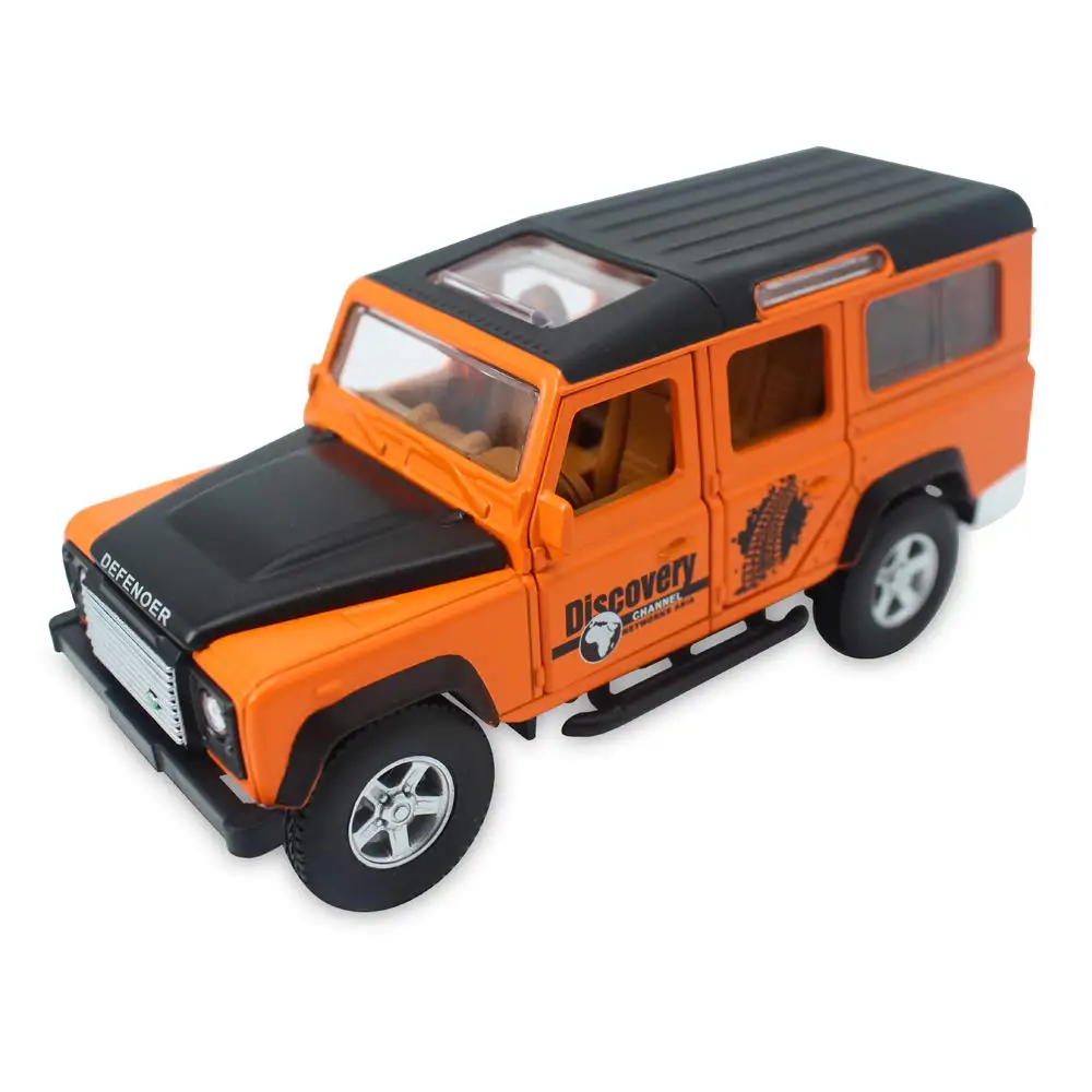 Orange with box KIDAMI 1:32 моделирование Land Rover Defender сплав литой модельный Автомобиль SUV толчок назад Звук Свет Игрушечная машина для детей мальчик подарки - Цвет: Orange with box