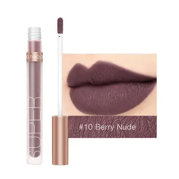 

Lip Glaze Velvet Matte Lip Gloss Waterproof Non Sticky Liquid Brown Tint Gloss Lipstick Fragrant Lip Lip B8W3