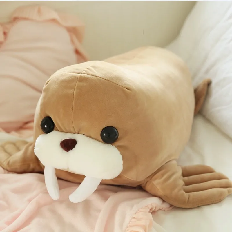 Cute Soft Polar Ocean Animals Odobenus Rosmarus Walrus Soft Present Kids Plush Doll Toy