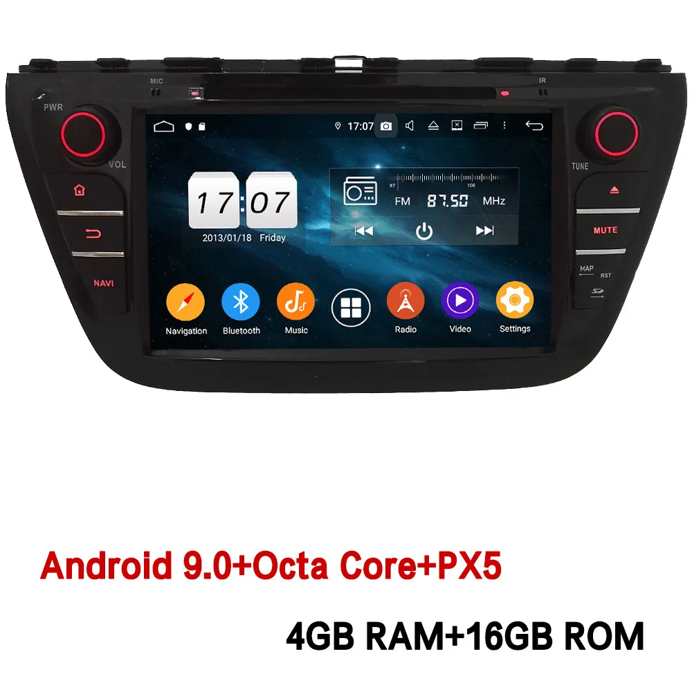 Klyde " ips 4G Android 9,0 Восьмиядерный 4 Гб ОЗУ 64 Гб ПЗУ DSP BT автомобильный DVD мультимедийный плеер радио для Suzuki S-Cross SX4 - Цвет: 4GB RAM x 16GB ROM
