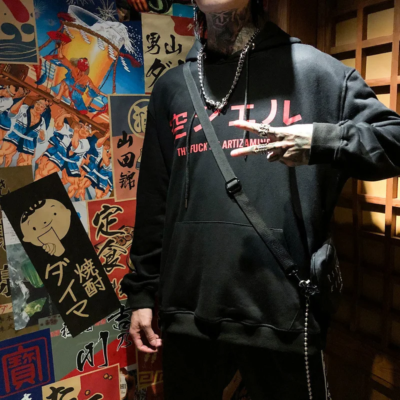 Японская гейша пуловеры c капюшоном, c принтом Для мужчин больших размеров в стиле хип-хоп Уличная кофты Мода Повседневный хлопковый с капюшоном Костюмы Mlae