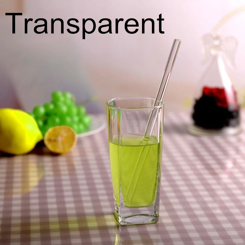 100pcs S transparent 100 шт многоразовые и термостойкие экологические стеклянные соломинки для питьевой воды с кисточкой для свадьбы, дня рождения - Цвет: 100pcs S transparent