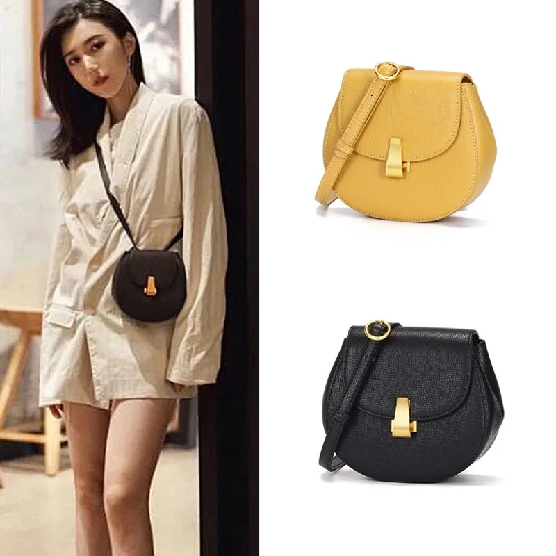 

New Arrival Genuine Leather Fashion Circular Bag Women's Hand bag Leisure Shoulder Crossbody Bag Solid color