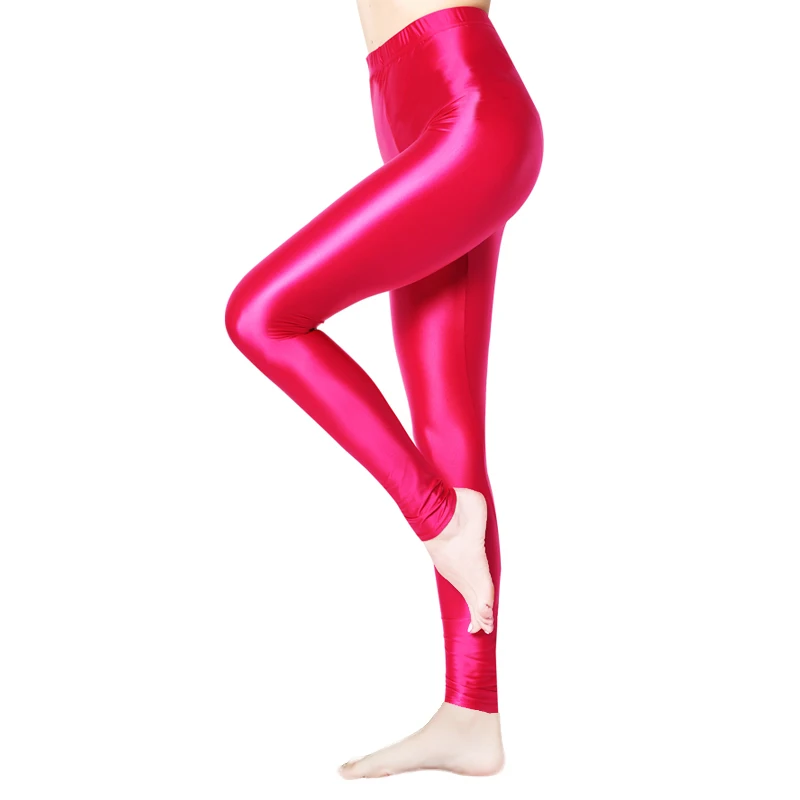 Pantalones de entrenamiento para mujer, medias de satén brillante, opaco, brillante, efecto mojado, Sexytockings