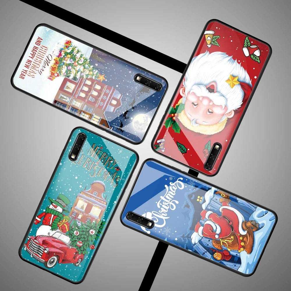 Для huawei P30 Lite чехол с Рождеством чехол из закаленного стекла для huawei mate 9 10 20 30 Pro huawei P9 P10 plus DIY Чехол
