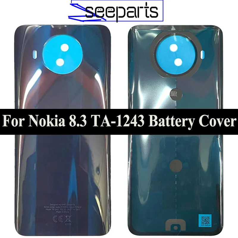 Original New For Nokia 8.3 Battery Cover TA-1243 Back Housing Case For Nokia 8.3 5G Rear Door Glass Panel TA-1251 Battery Cover