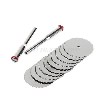 

10 x 32mm Wood Saw Blade Disc + 2 x Rod Dremel Rotary Cutting Tool