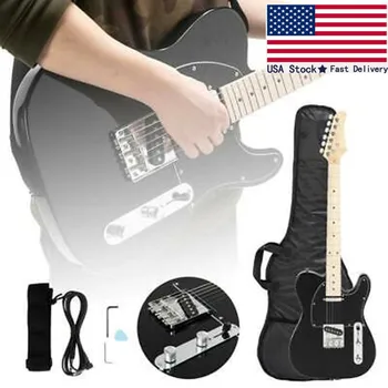 

New Black GTL Maple Fingerboard 39" 6 Strings Electric Guitar with Bag