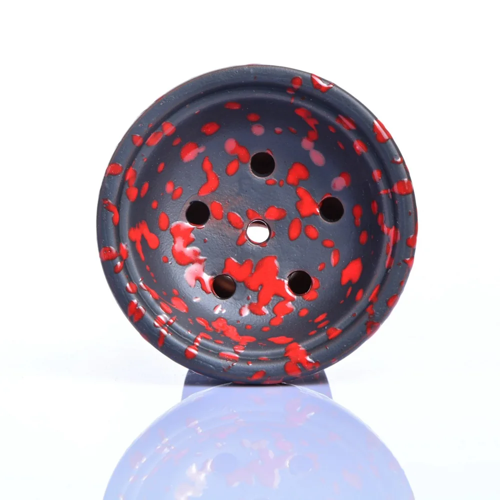 latest style ceramic smoke pan smoke bowl hookah pot shisha pot of colored glaze ceramic, Pure color spot decoration