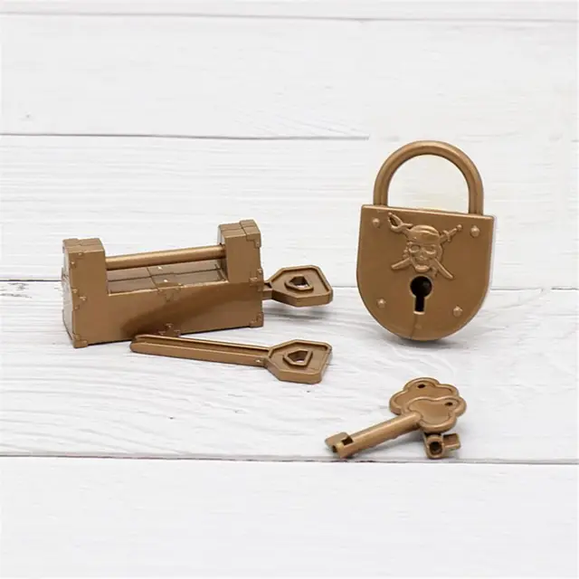 Pirate Treasure Chest Pirate Box With 2 Locks Party Favors Kids Toy Boy Gift 6