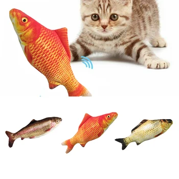 

Fish Electric Doll Wagging Fish Realistic Plush Toy Pet Cat Interactive Chew Toy