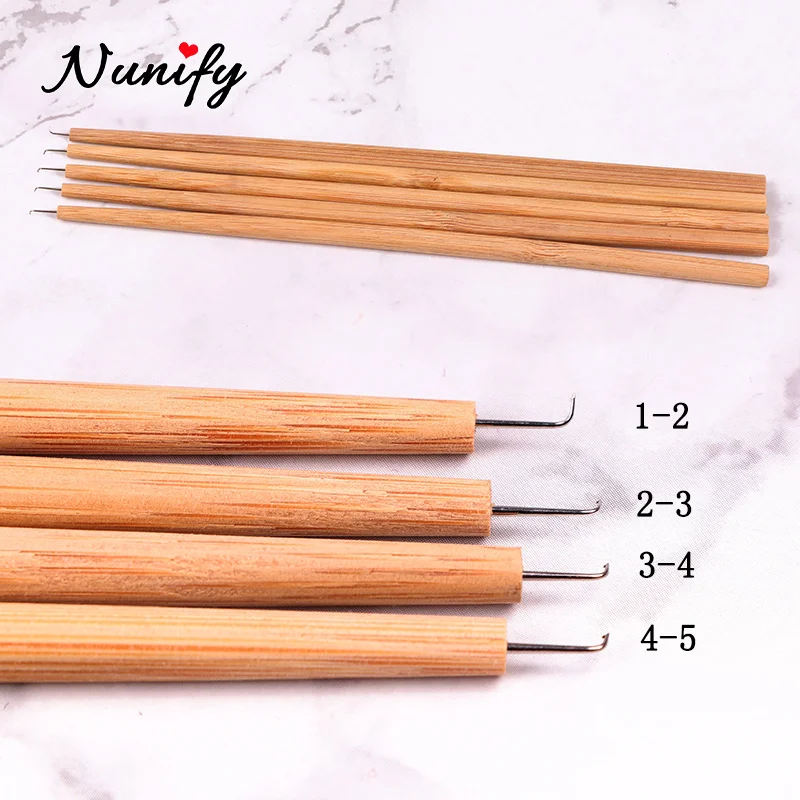 Nunify Professional Ventilating Needle For Making Lace Frontal Wigs Wood Handle Professional Diy Lace Wig Needles With Handle lace wig needles