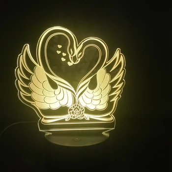 

3D Lamp Swan Couples Mutual Affinity Love Battery Operated Directl Supply Atmosphere for Room Decoration Led Night Light Lamp