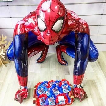 Grands ballons 3D SpidSuffolk Iron Man en aluminium, décorations de fête d'anniversaire pour enfants, dessin animé, fournitures de fête préChristophe, cadeau 1