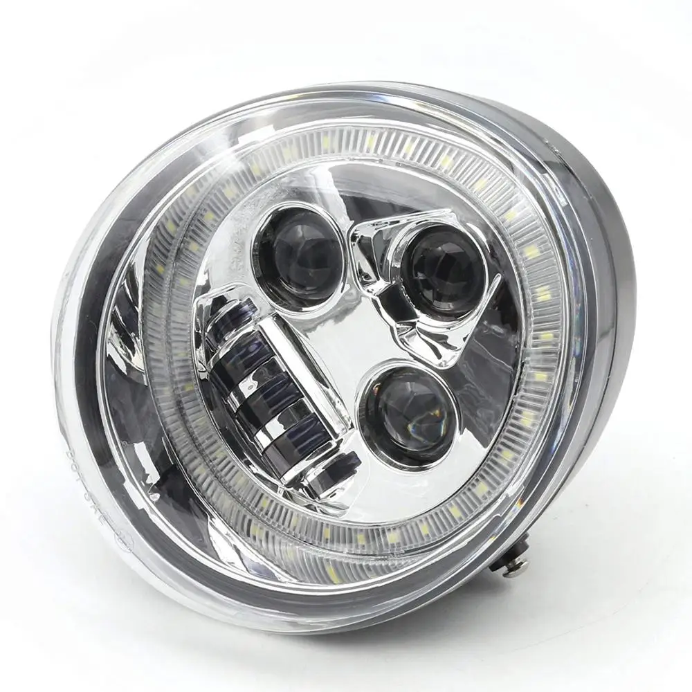 For VRSC/V-ROD LED Headlight with Daytime Running Light Oval Headlight for Screamin' Eagle CVO V-Rod Street Rod - Цвет: Chrome with Halo