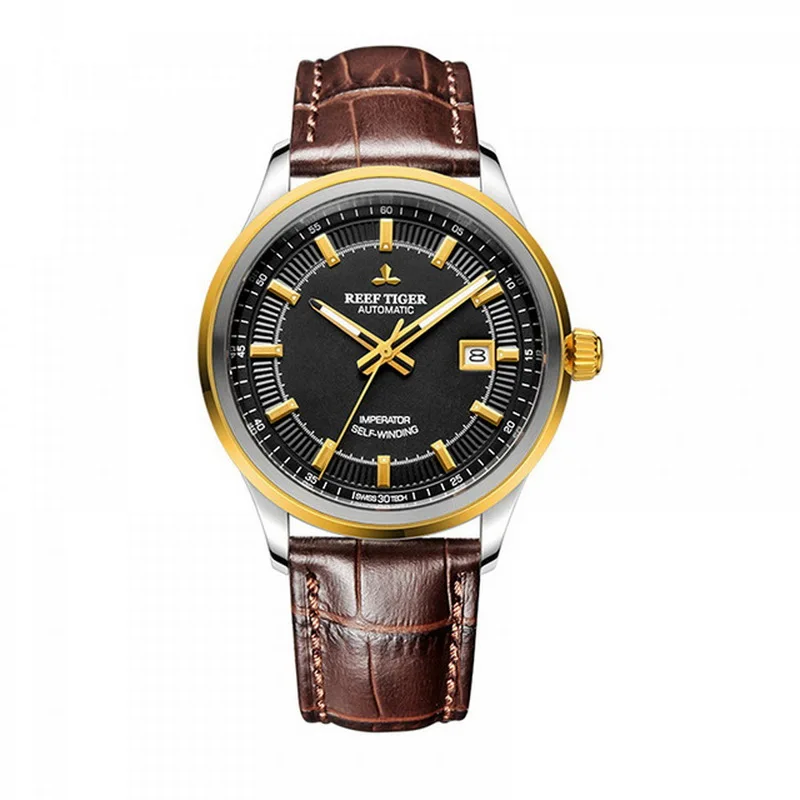 automatic watch p2 Мужские автоматические часы, мужские наручные часы Reef Tiger, роскошные часы reloj, 100 м, водонепроницаемые механические наручные часы montre homme RGA8015 - Цвет: automatic watch p2