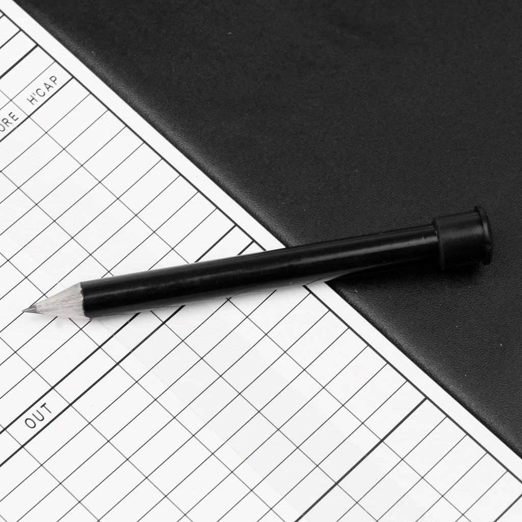 Golf Statistics Replacement Scorecard Training Score Notebook Tracking Booklet Golf Scorecard with Pencil Golf Accessory Black