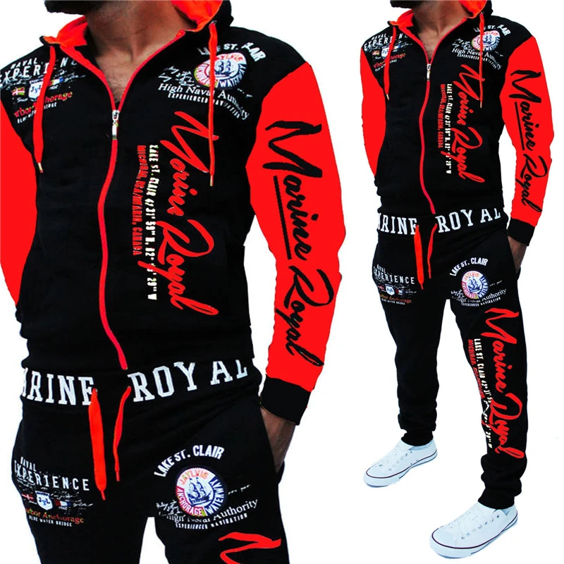 Brand Men's Fashion Two Piece Set Men Casual Sportswear 2019 New Style Hoodies Sweatshirt&Pants Sets Letter Printed Tracksuit Brand Men's Fashion Two Piece Set Men Casual Sportswear 2019 New Style Hoodies Sweatshirt&Pants Sets Letter Printed Tracksuit