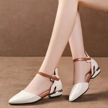 Cresfimix-zapatos de tacón de piel sintética con correa de hebilla Linda para mujer, calzado clásico de verano, de tacón alto, color negro, a6012