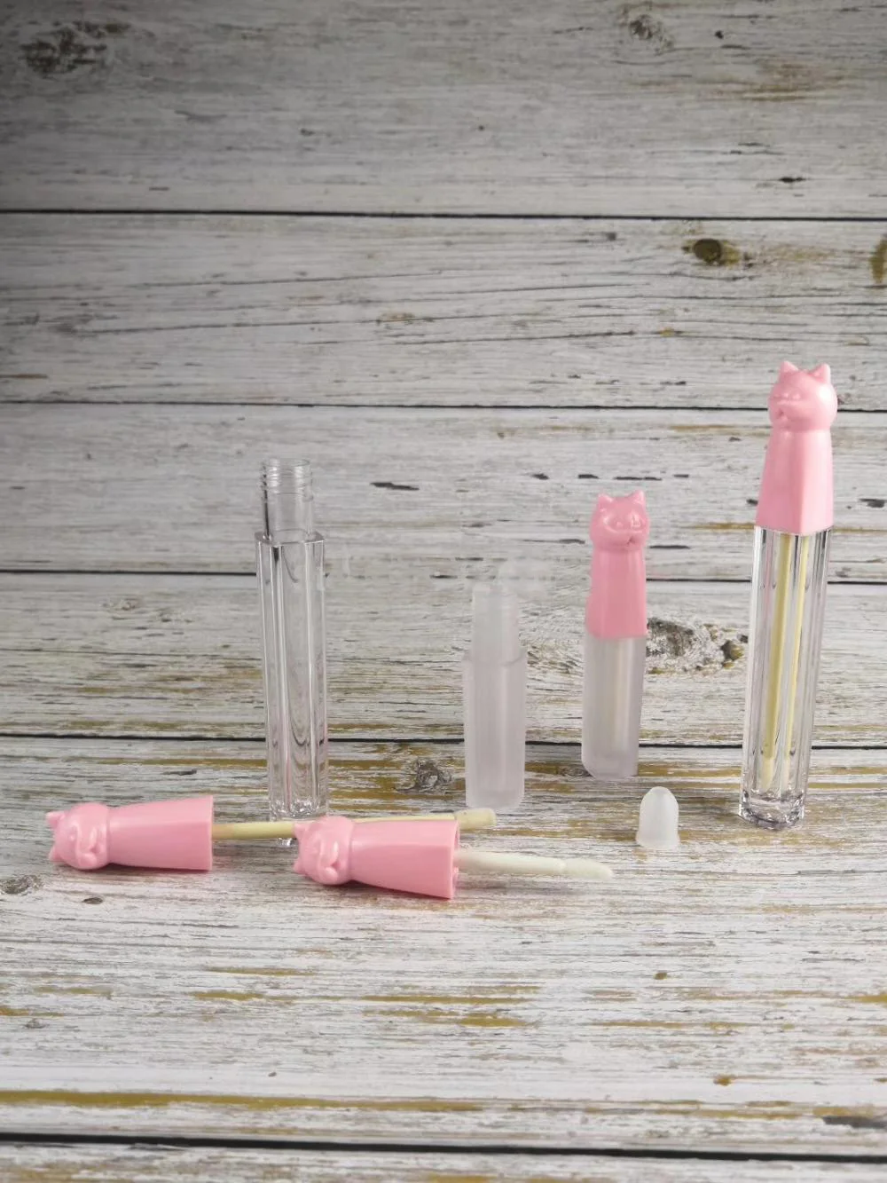 10/30/50pcs Lip Gloss Packing Container with Pink Cap, Beauty Makeup Liquid Lipstick Refillable Tube,Empty Lip Paint Oil Package